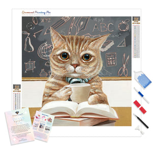 Cat Student | Diamond Painting