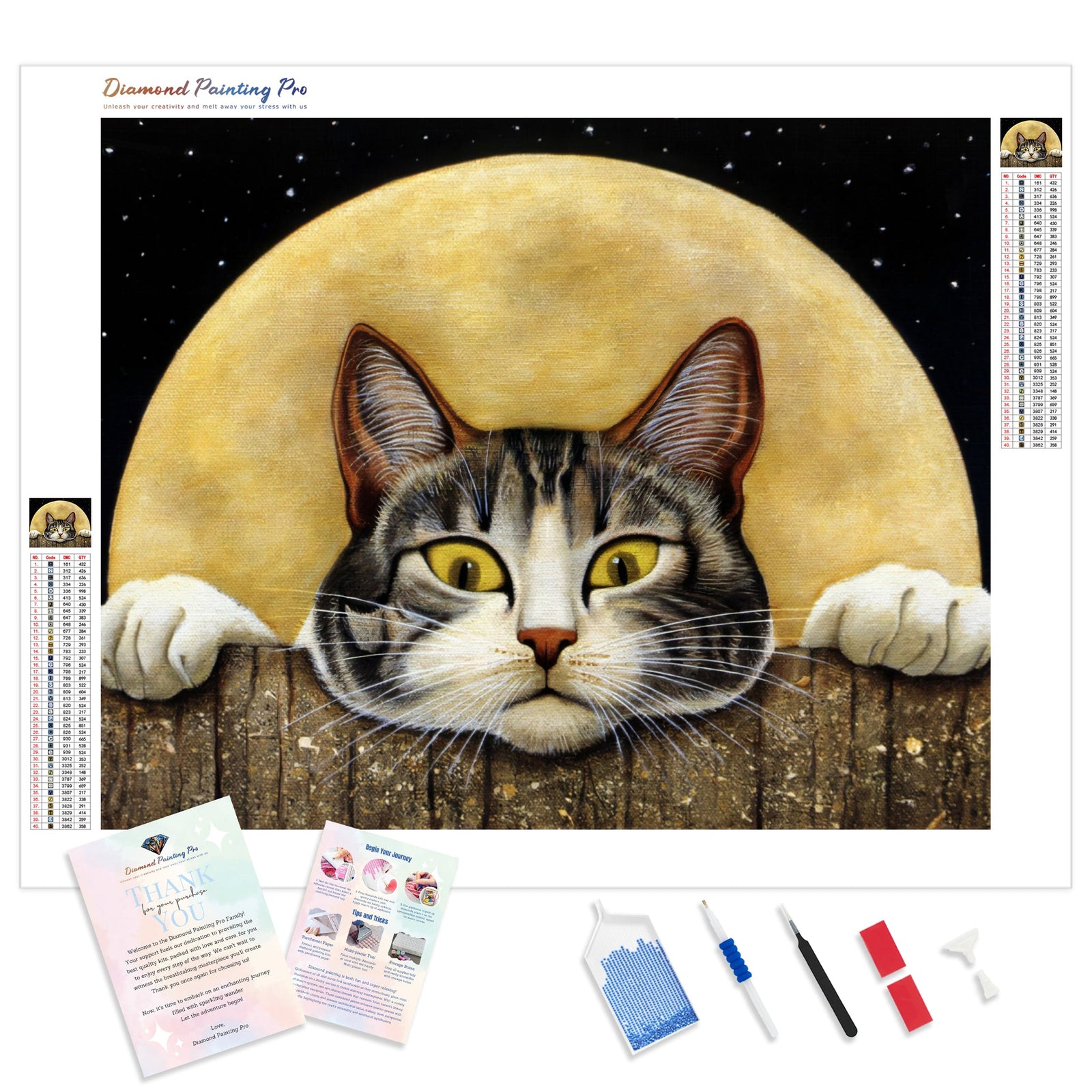 Funny Cat | Diamond Painting Kit - Full Drill - Square or Round Diamonds with AB Drills Option