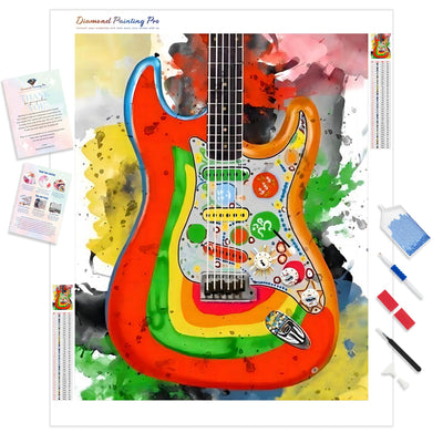 George Harrison's Rocky Guitar | Diamond Painting Kit - Full Drill - Square or Round Diamonds with AB Drills Option