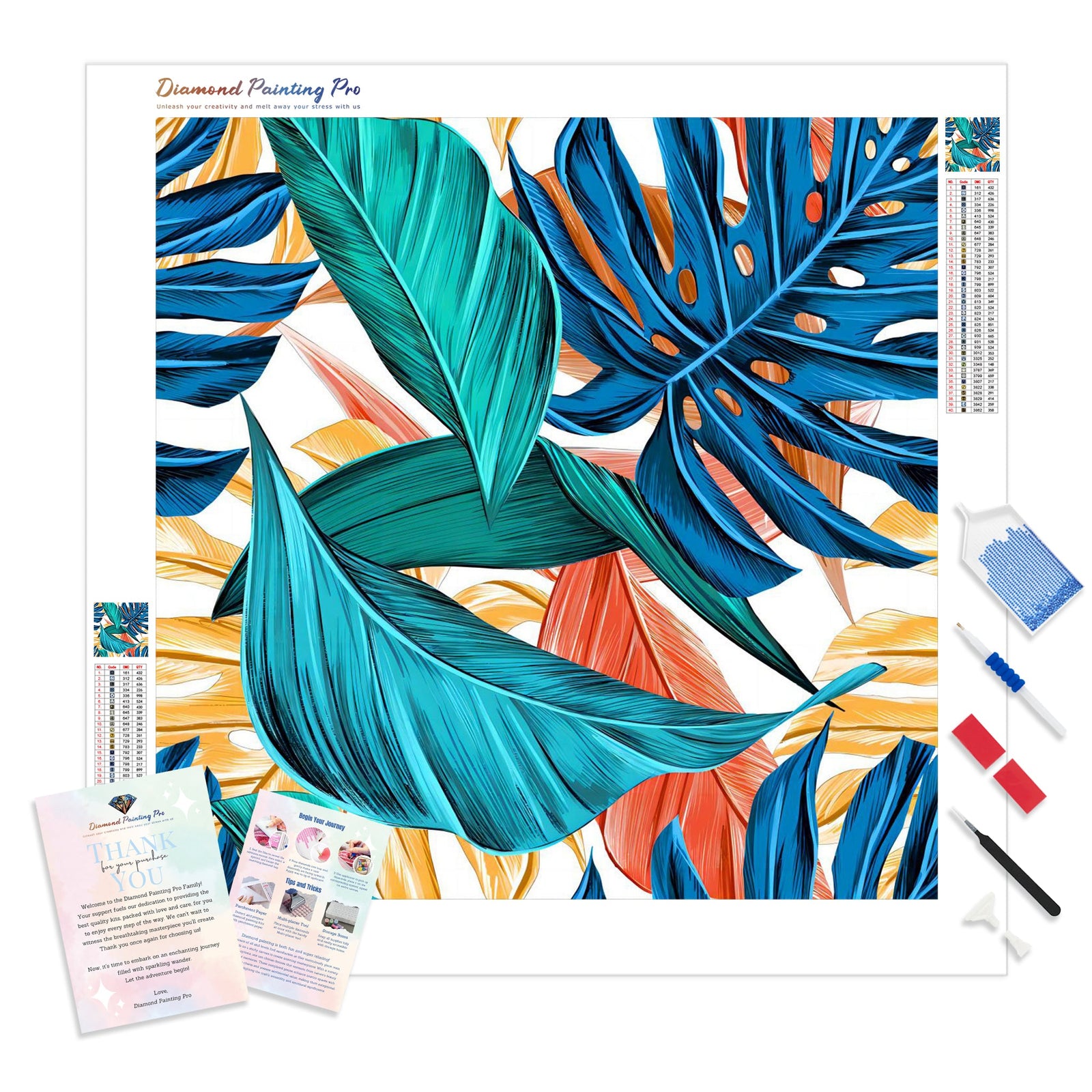 Leaves | Diamond Painting Kit - Full Drill - Square or Round Diamonds with AB Drills Option