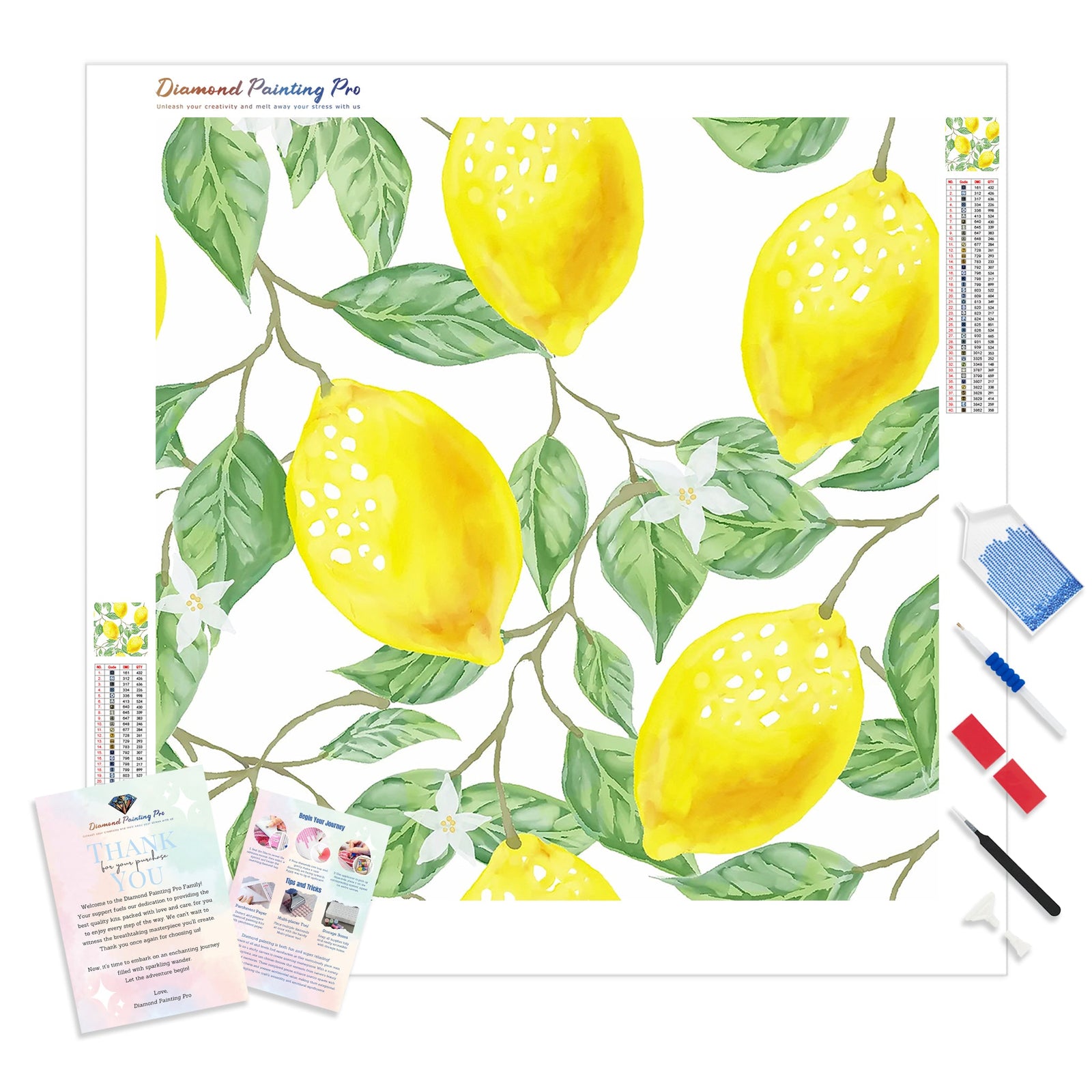 Lemons | Diamond Painting Kit - Full Drill - Square or Round Diamonds with AB Drills Option