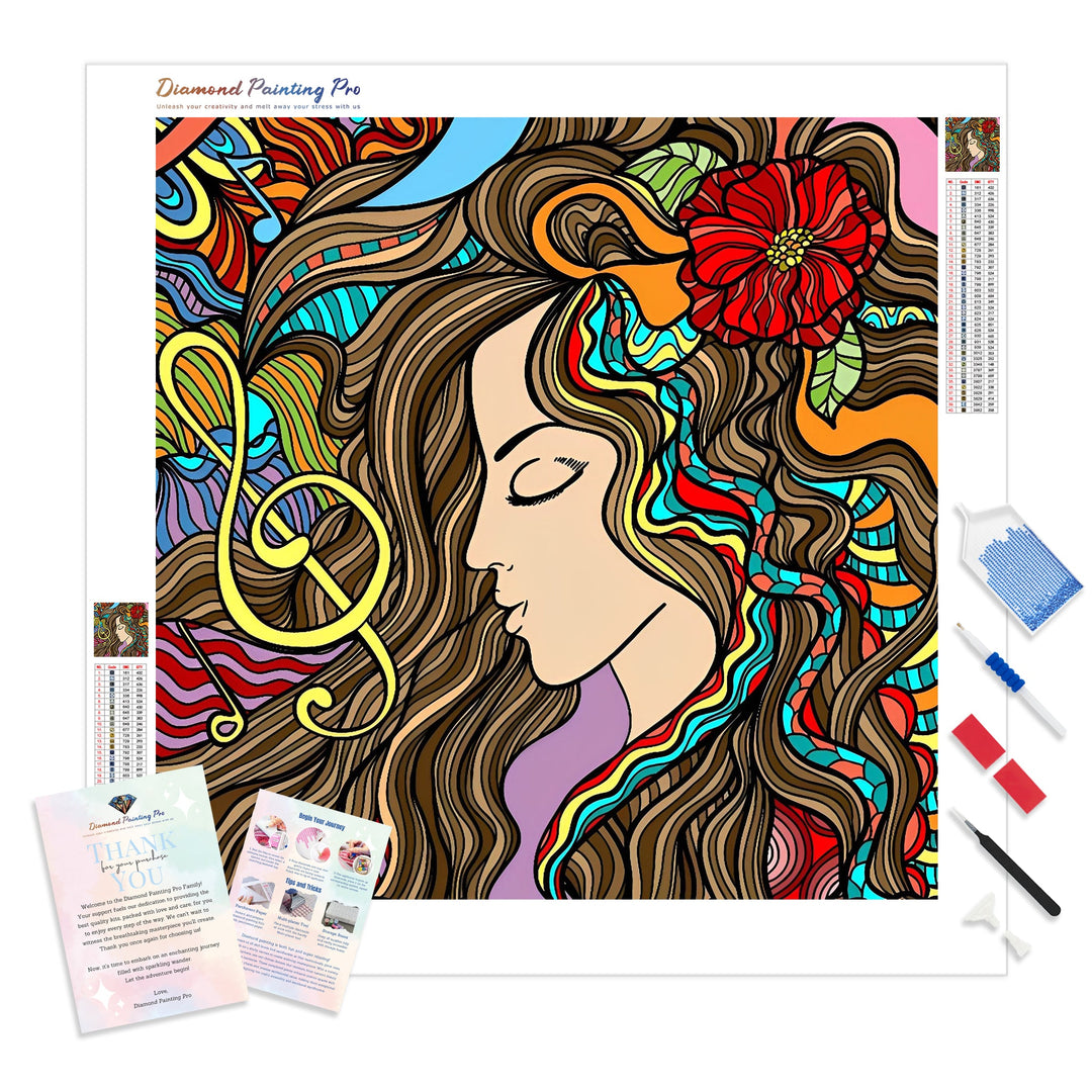 Sleeping with Music | Diamond Painting Kit - Full Drill - Square or Round Diamonds with AB Drills Option