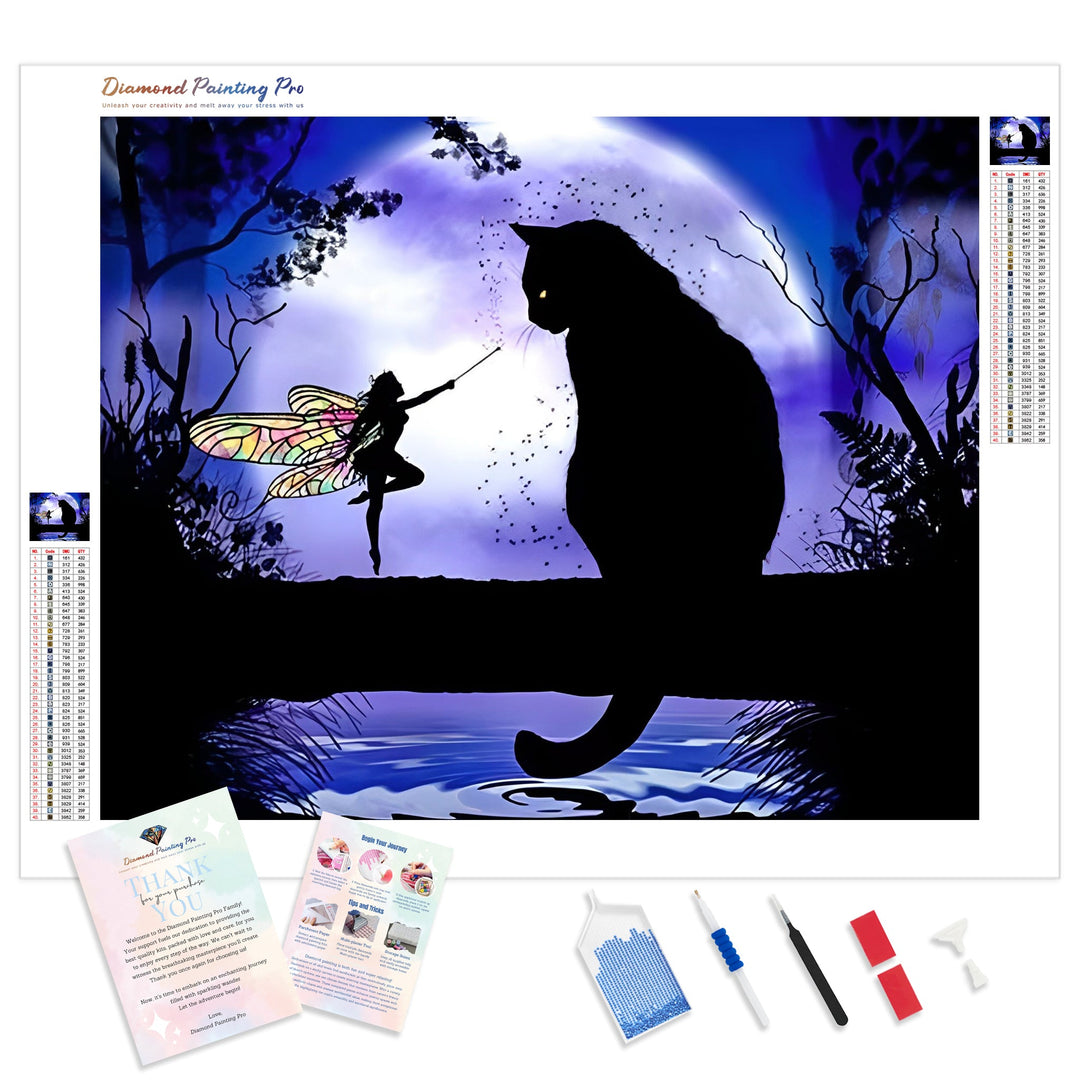 Fantasy Dream Cat Fairy | Diamond Painting Kit - Full Drill - Square or Round Diamonds with AB Drills Option