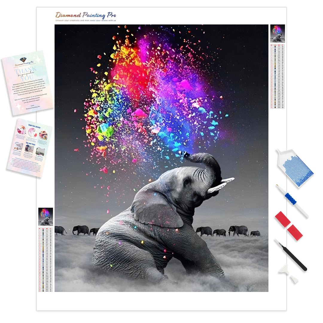 Special Dream Colorful Elephant | Diamond Painting Kit - Full Drill - Square or Round Diamonds with AB Drills Option