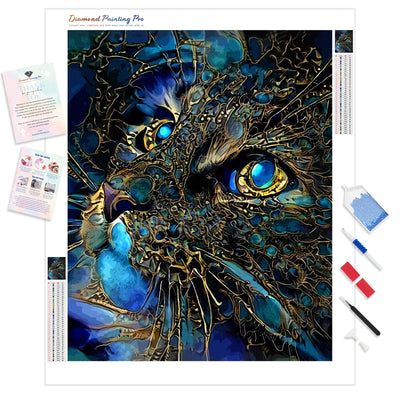 Majestic Cat | Diamond Painting Kit - Full Drill - Square or Round Diamonds with AB Drills Option