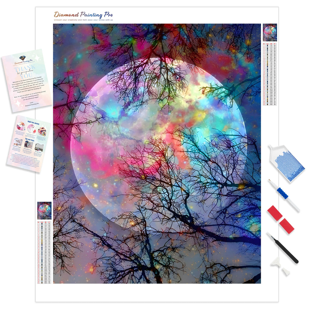 Moon Of Colours | Diamond Painting Kit - Full Drill - Square or Round Diamonds with AB Drills Option