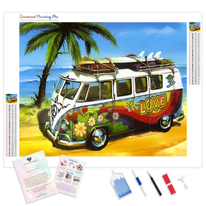 Seaside Bus Rhinestone | Diamond Painting