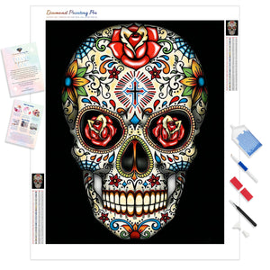 Sugar Skull With Rose Eyes | Diamond Painting