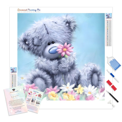 Cartoon Cute Bear Flowers | Diamond Painting Kit - Full Drill - Square or Round Diamonds with AB Drills Option