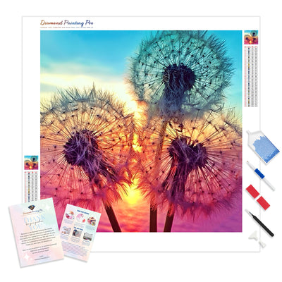 Dandelion Plant | Diamond Painting Kit - Full Drill - Square or Round Diamonds with AB Drills Option