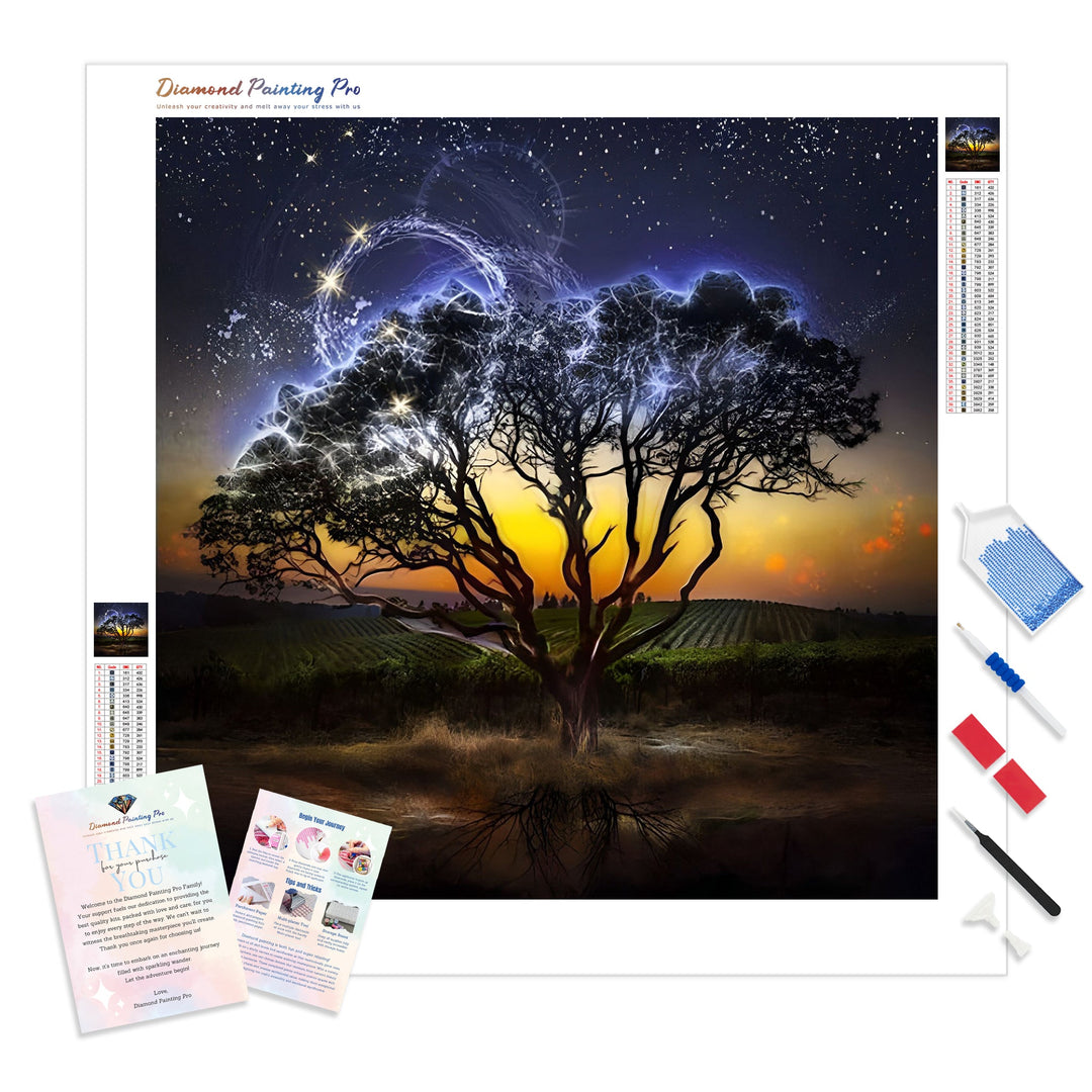 Cartoon Fantasy Tree | Diamond Painting Kit - Full Drill - Square or Round Diamonds with AB Drills Option