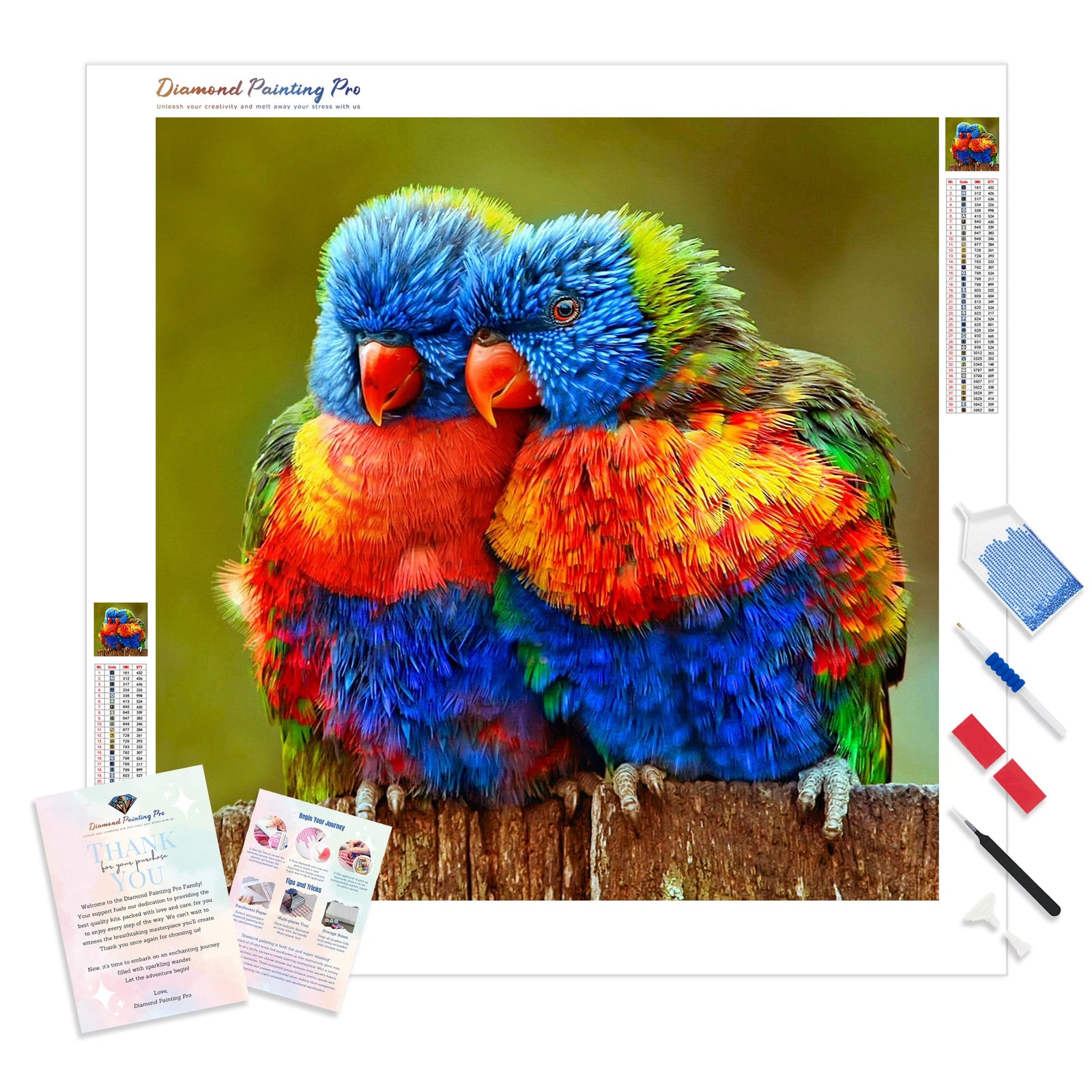 Animal Birds in Love | Diamond Painting Kit - Full Drill - Square or Round Diamonds with AB Drills Option