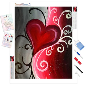 Red Heart Artwork | Diamond Painting