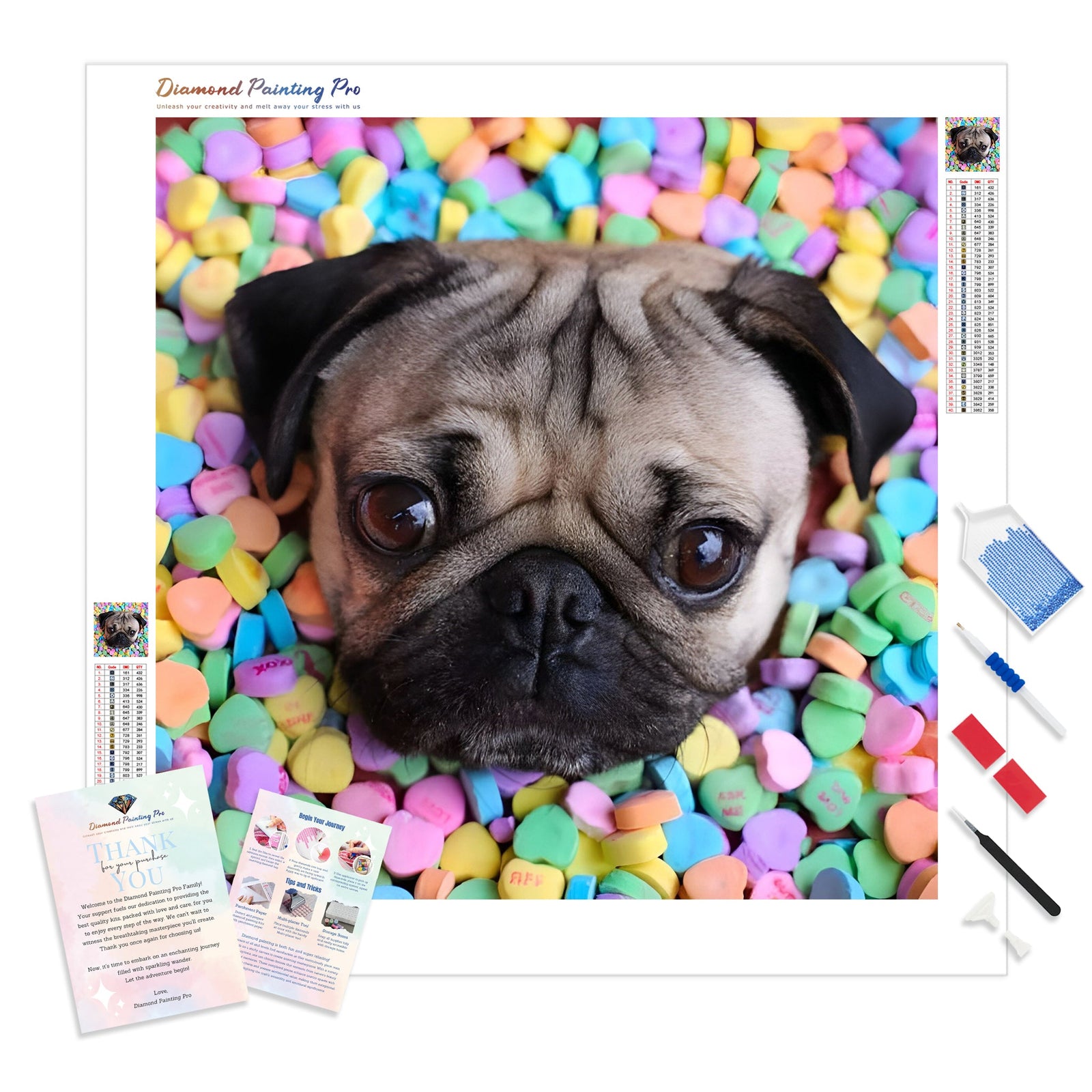 Funny Cute Dog Candy | Diamond Painting Kit - Full Drill - Square or Round Diamonds with AB Drills Option