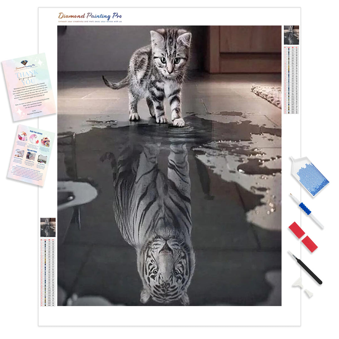 Cat Or Tiger | Diamond Painting Kit - Full Drill - Square or Round Diamonds with AB Drills Option