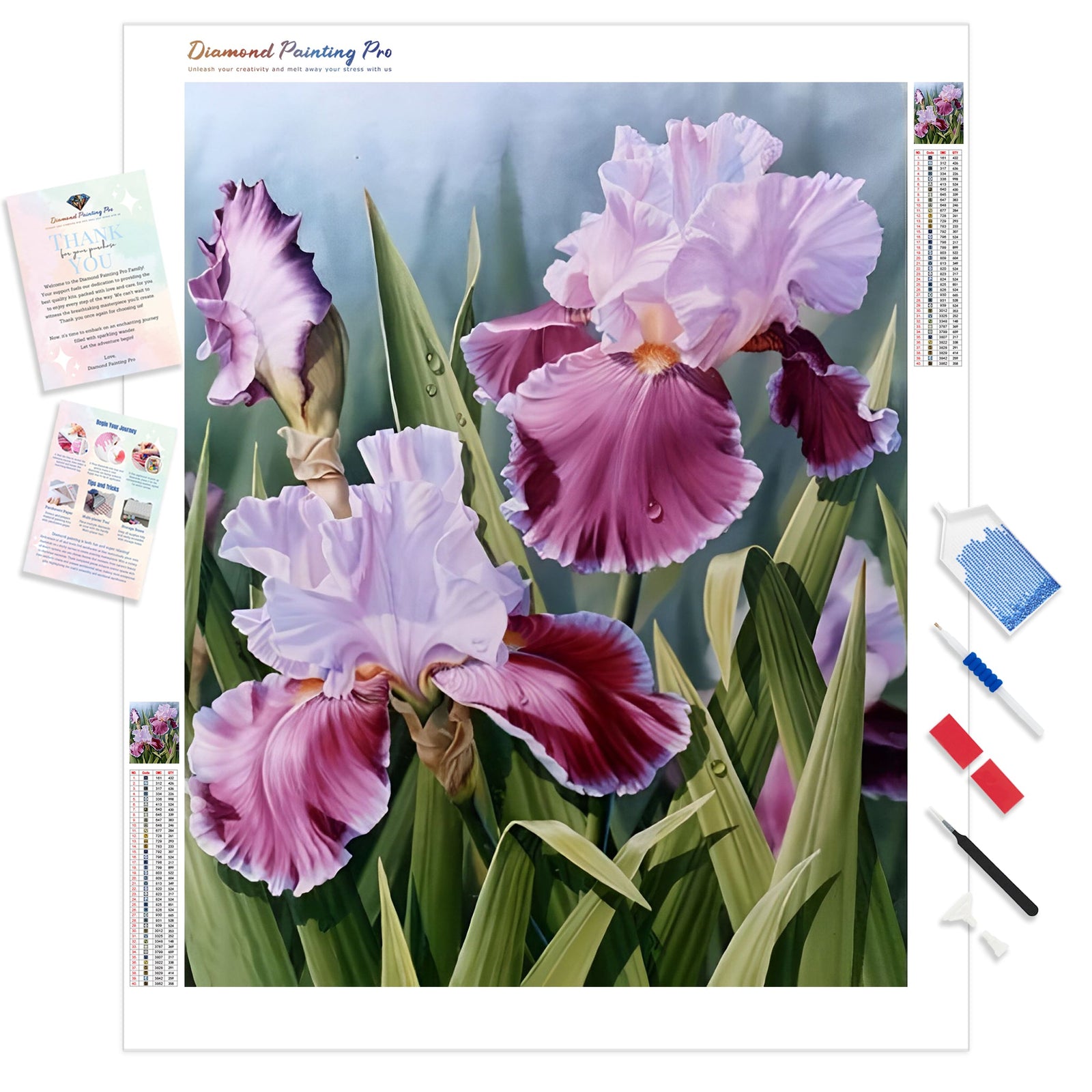 Beautiful Flower | Diamond Painting Kit - Full Drill - Square or Round Diamonds with AB Drills Option