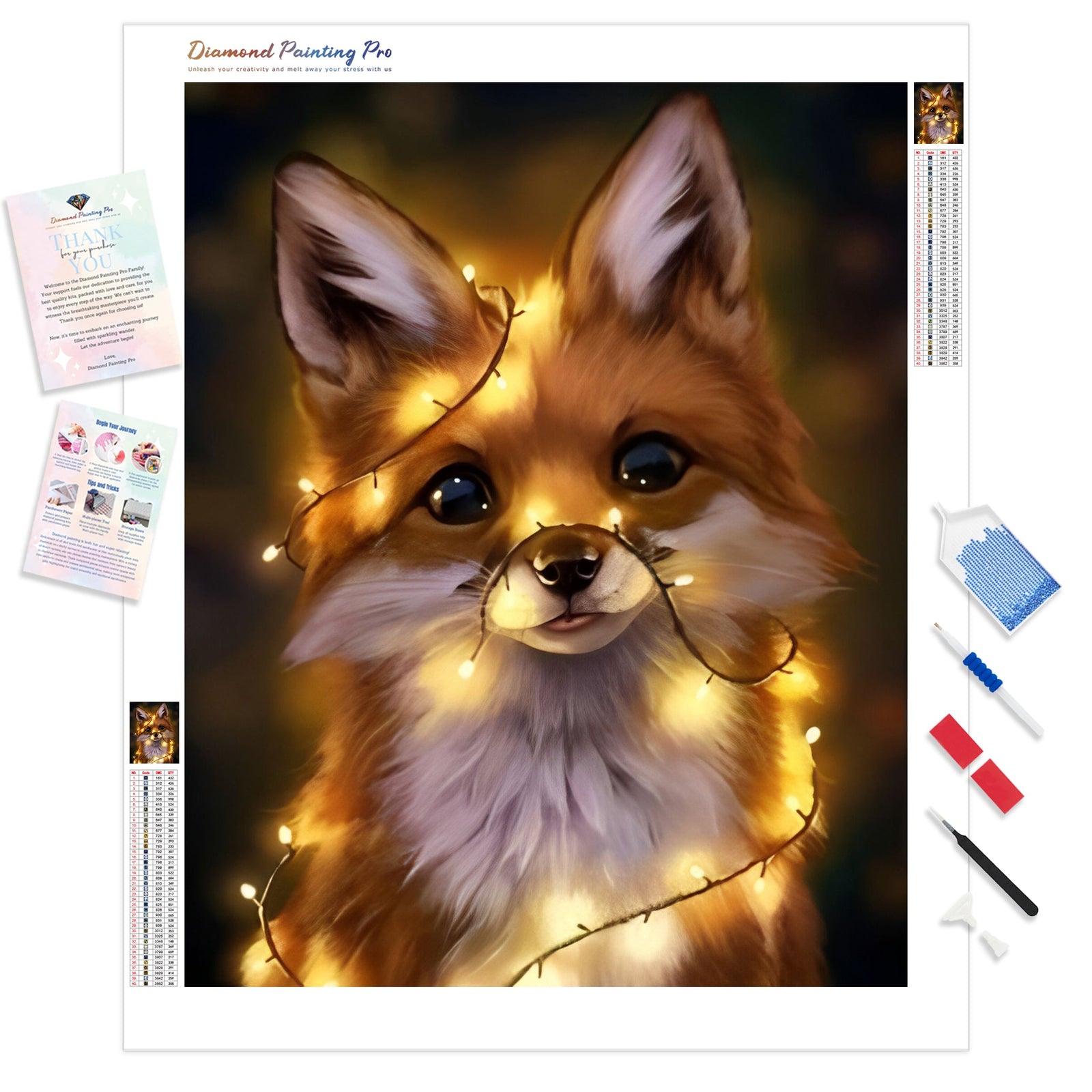 Foxy | Diamond Painting Kit - Full Drill - Square or Round Diamonds with AB Drills Option