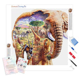 Modern Art Elephant | Diamond Painting Kit - Full Drill - Square or Round Diamonds with AB Drills Option