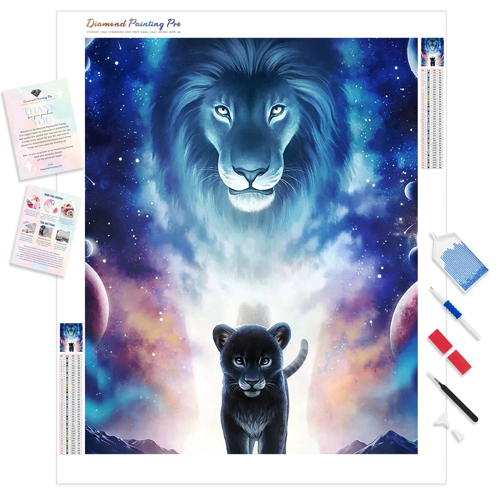 Mirror Of The King Lion | Diamond Painting Kit - Full Drill - Square or Round Diamonds with AB Drills Option