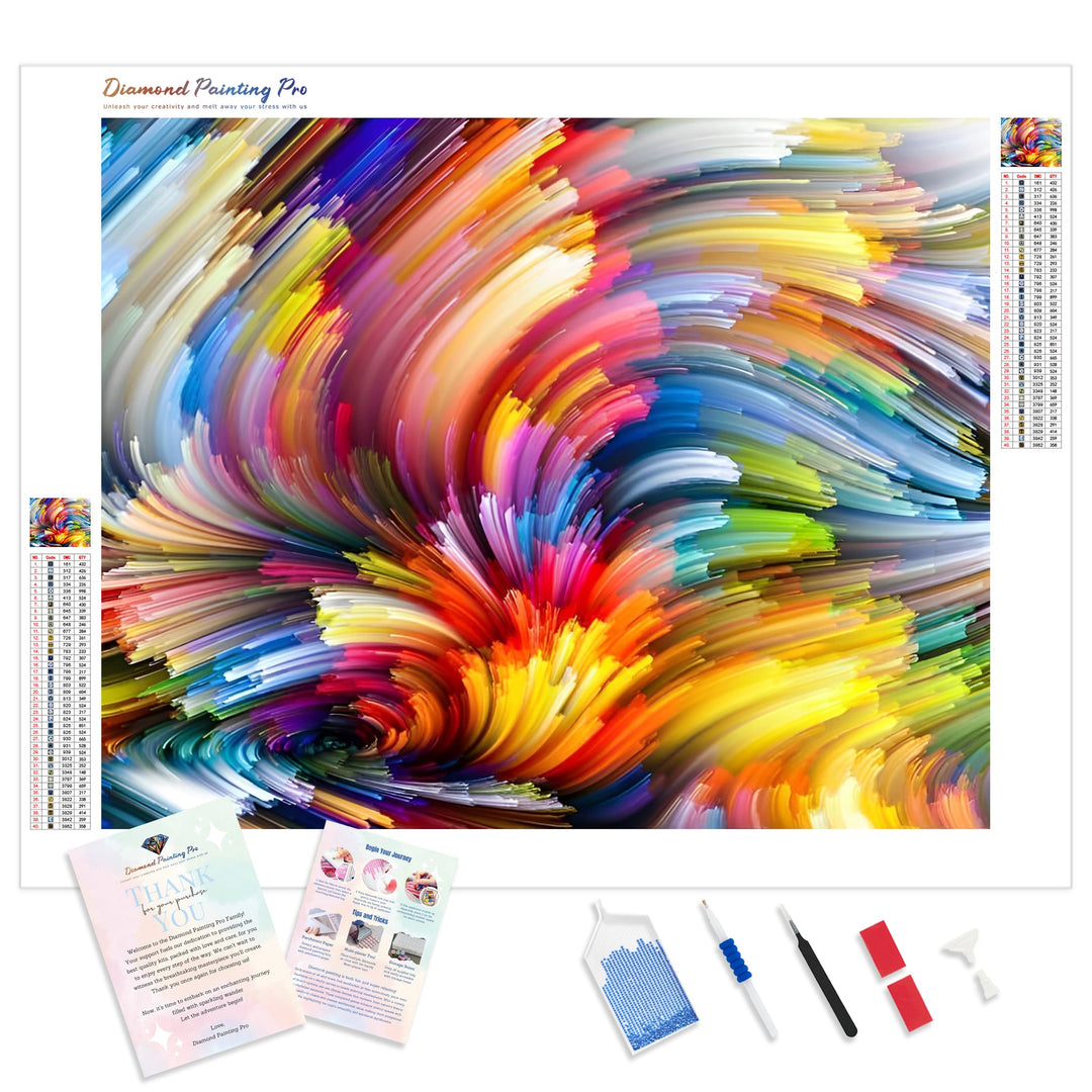 Colorful Abstract Pattern | Diamond Painting Kit - Full Drill - Square or Round Diamonds with AB Drills Option