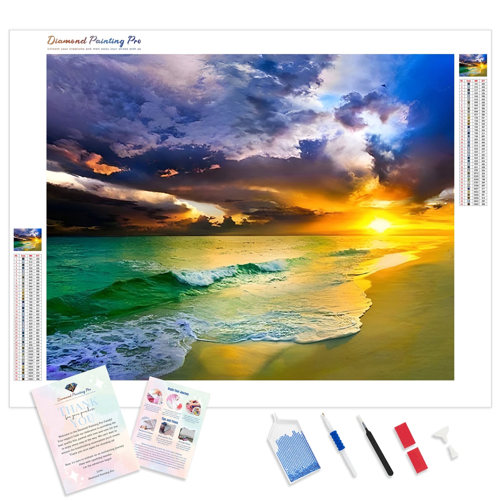 Beach Summer | Diamond Painting Kit - Full Drill - Square or Round Diamonds with AB Drills Option