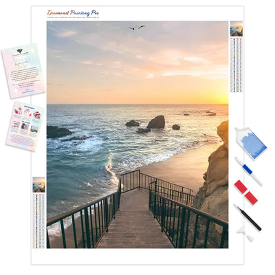 Beautiful Seaside Bridge | Diamond Painting Kit - Full Drill - Square or Round Diamonds with AB Drills Option