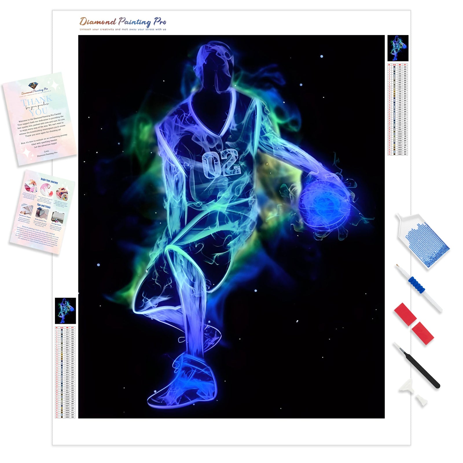 Fantastic Dream Play Basketball | Diamond Painting Kit - Full Drill - Square or Round Diamonds with AB Drills Option