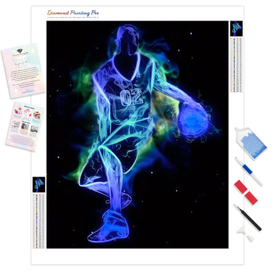 Fantastic Dream Play Basketball | Diamond Painting Kit - Full Drill - Square or Round Diamonds with AB Drills Option