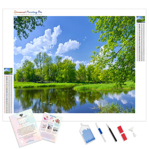 Spring Nature Forest Lake | Diamond Painting