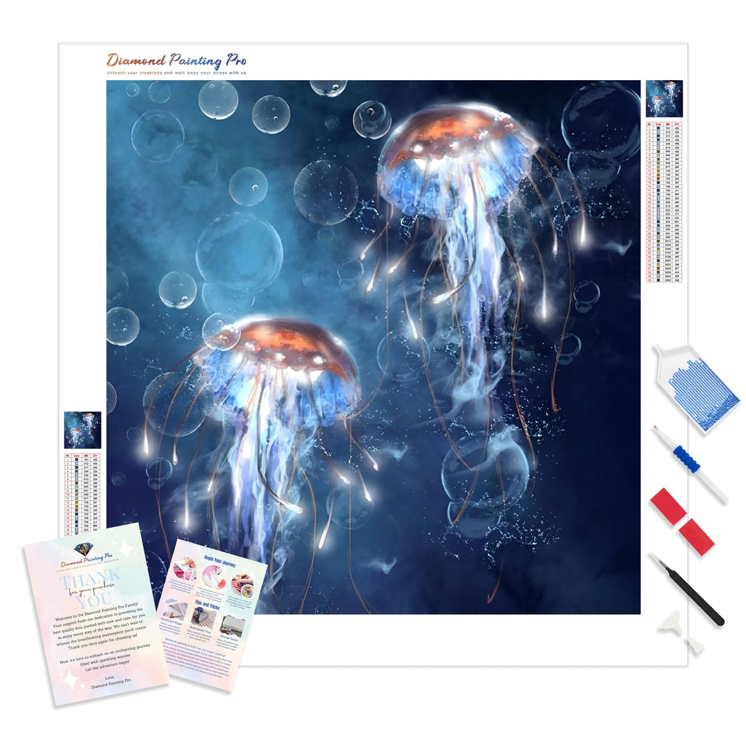 Dream Jellyfishs | Diamond Painting Kit - Full Drill - Square or Round Diamonds with AB Drills Option