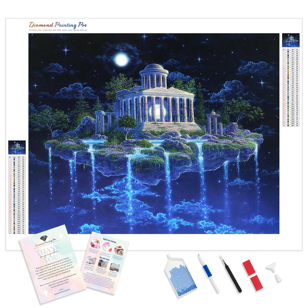 Fantasy Mystical Castle Island | Diamond Painting Kit - Full Drill - Square or Round Diamonds with AB Drills Option