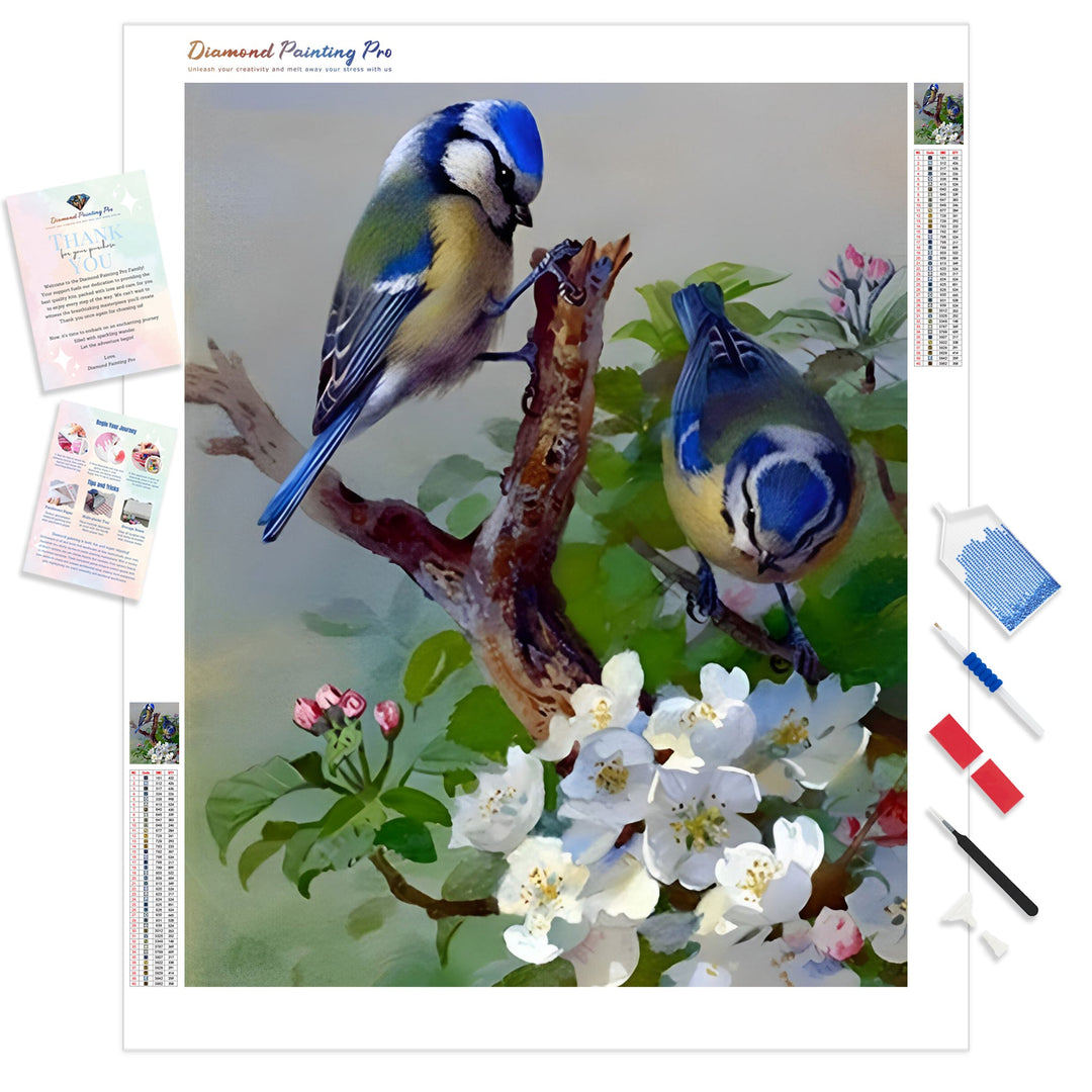 Flower Birds | Diamond Painting Kit - Full Drill - Square or Round Diamonds with AB Drills Option