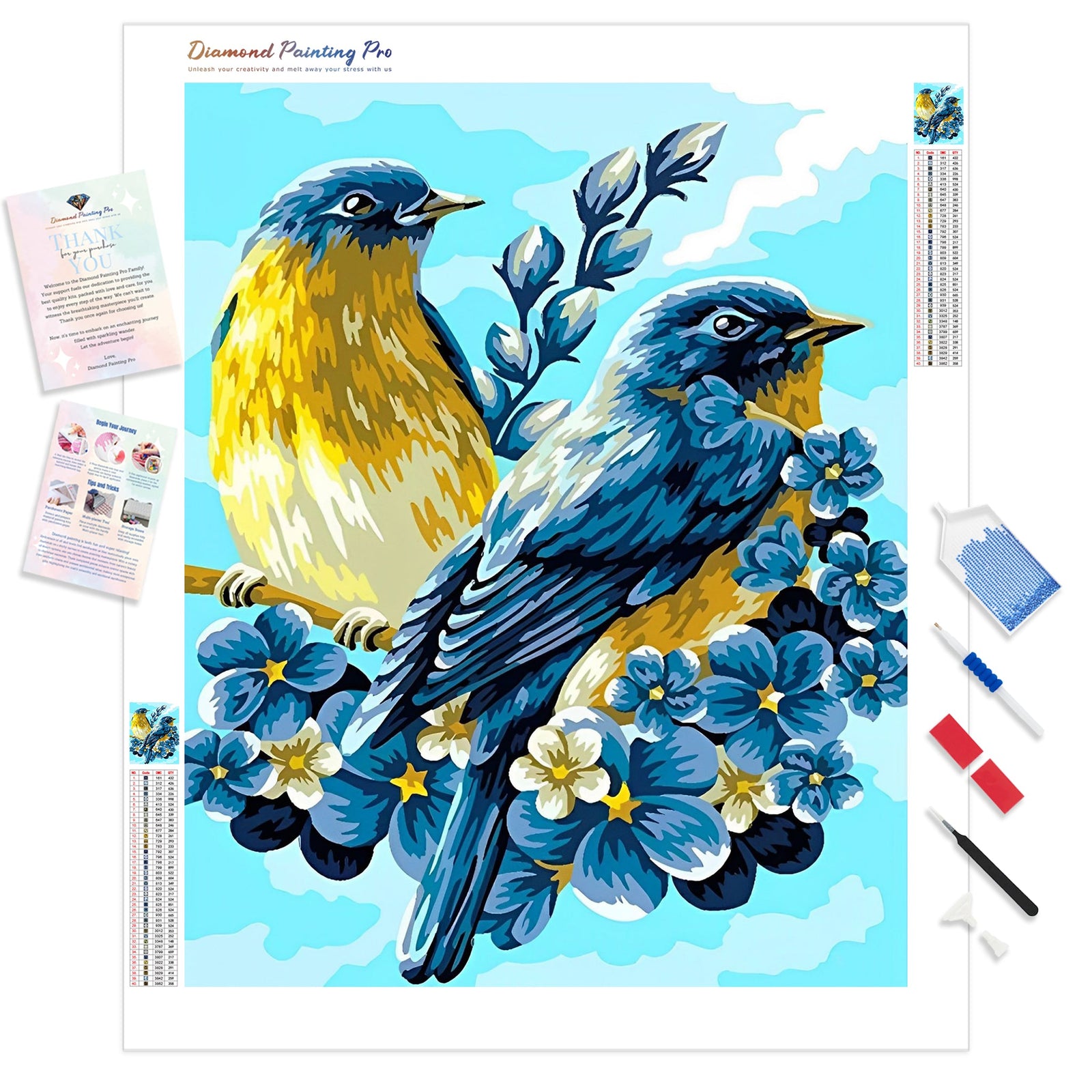 Love Birds Romance | Diamond Painting Kit - Full Drill - Square or Round Diamonds with AB Drills Option