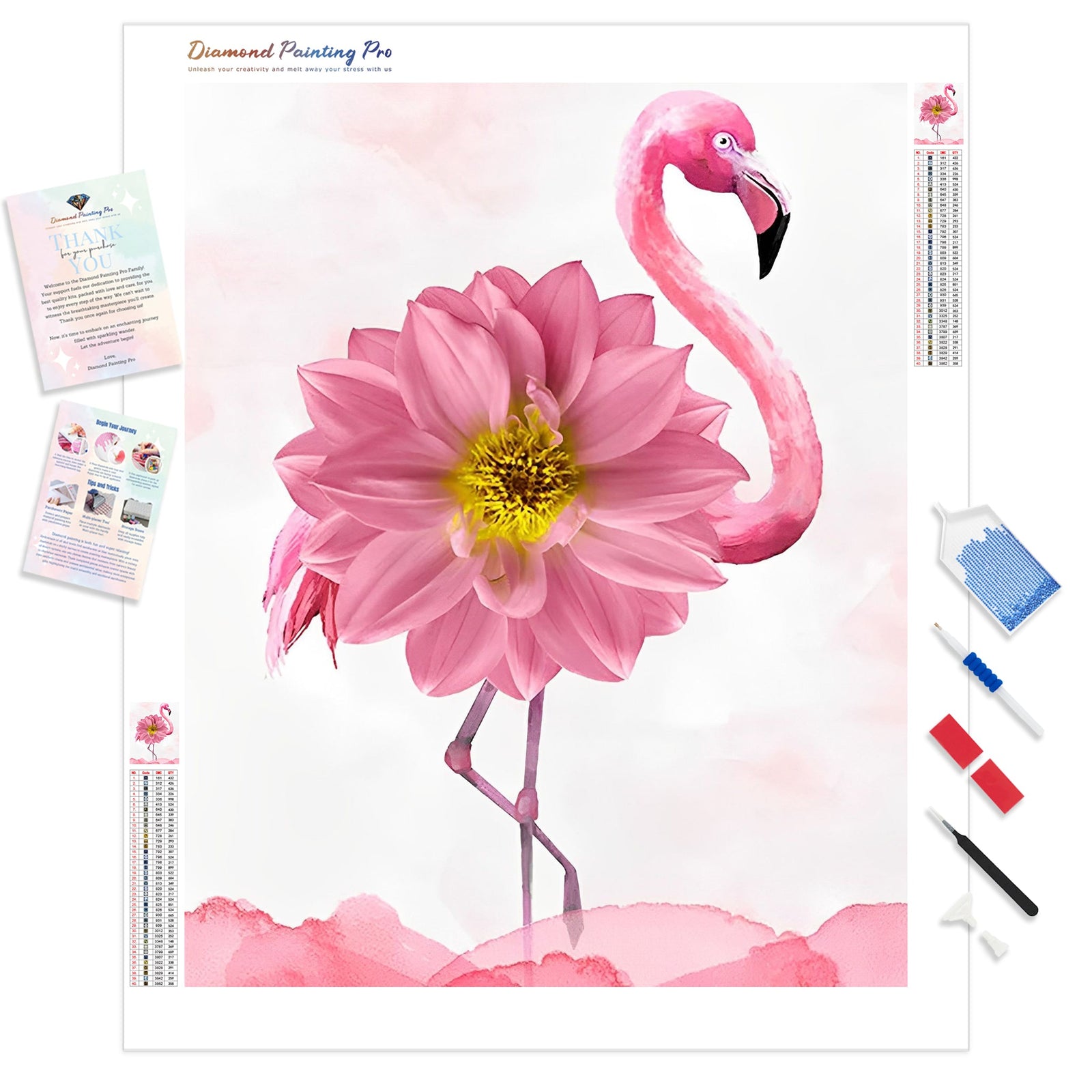 Pink Flamingo | Diamond Painting Kit - Full Drill - Square or Round Diamonds with AB Drills Option