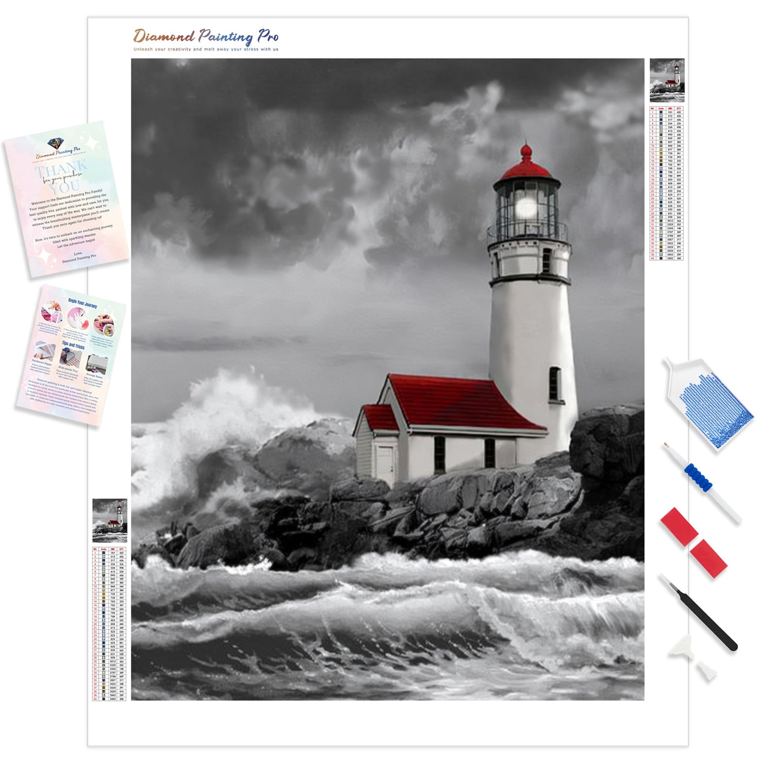 Lighthouse | Diamond Painting Kit - Full Drill - Square or Round Diamonds with AB Drills Option