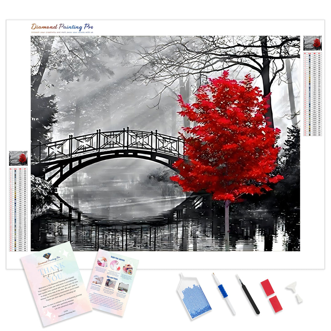 Red Tree Bridge | Diamond Painting