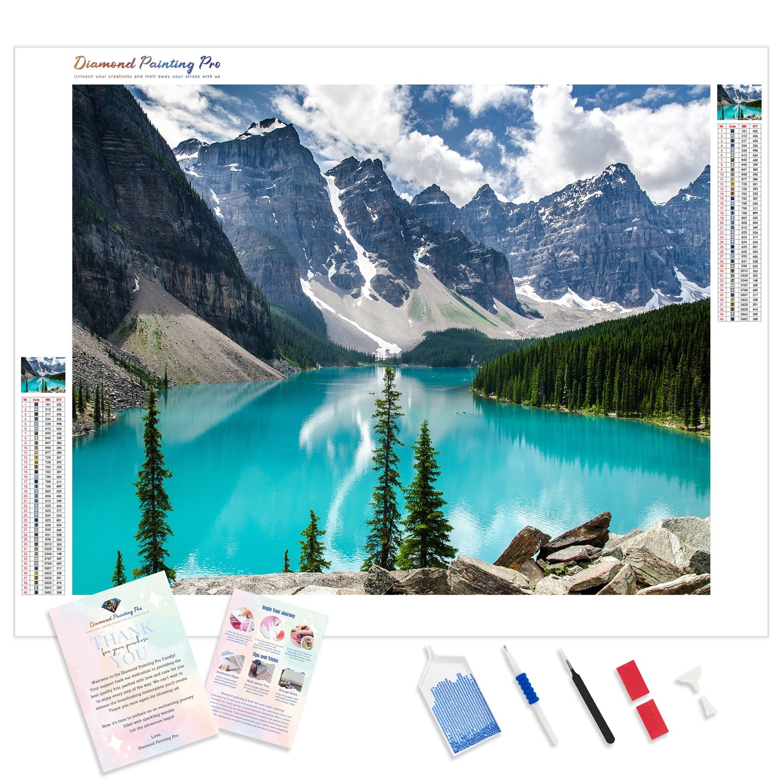 Mountain Lakeview | Diamond Painting Kit - Full Drill - Square or Round Diamonds with AB Drills Option