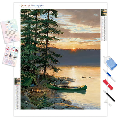 Boats With Sunset | Diamond Painting