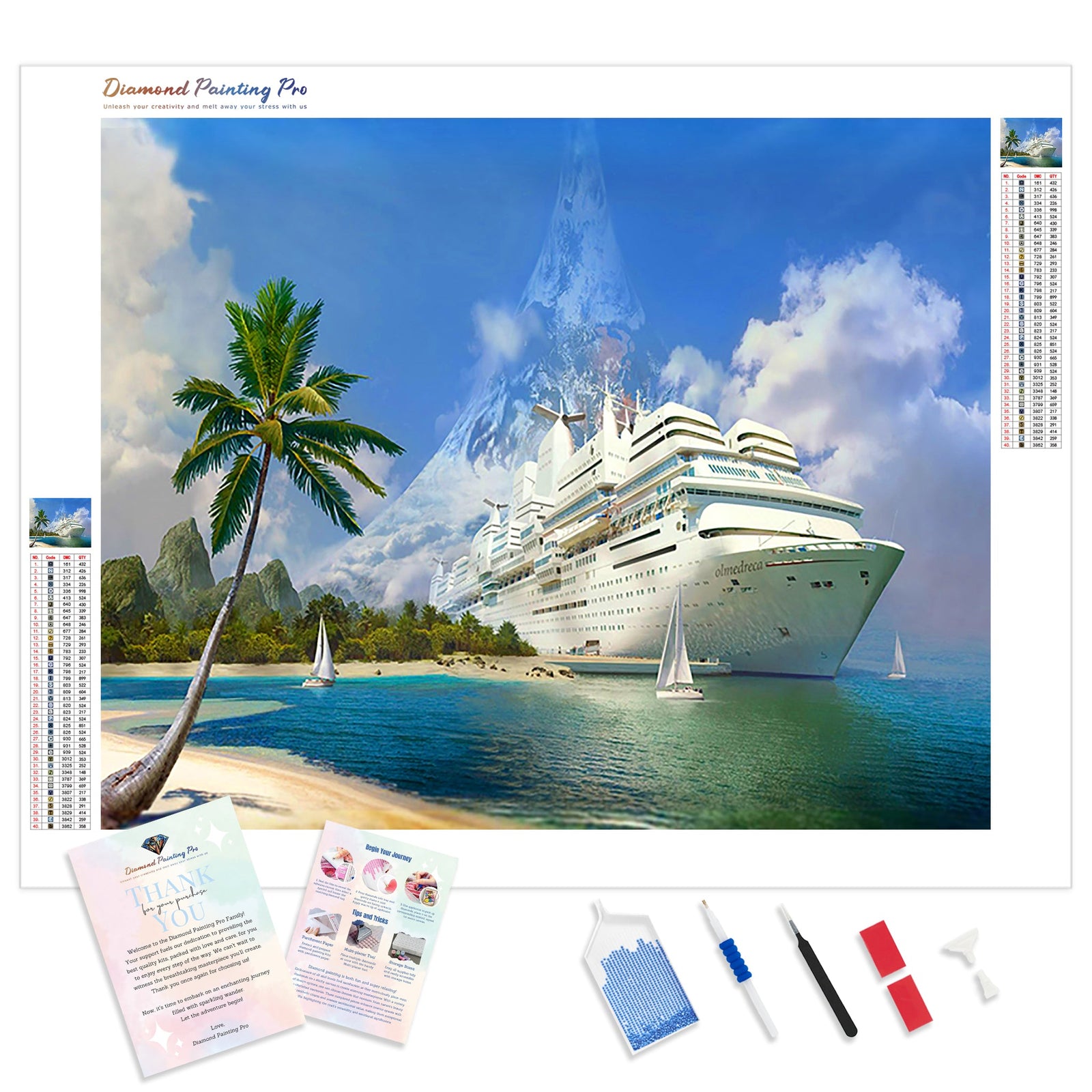 Docked Cruise | Diamond Painting Kit - Full Drill - Square or Round Diamonds with AB Drills Option