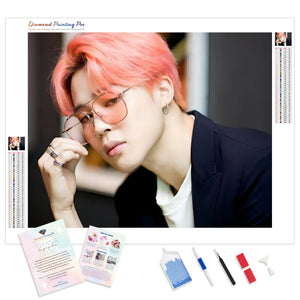 BTS Jimin with Pink Hair | Diamond Painting