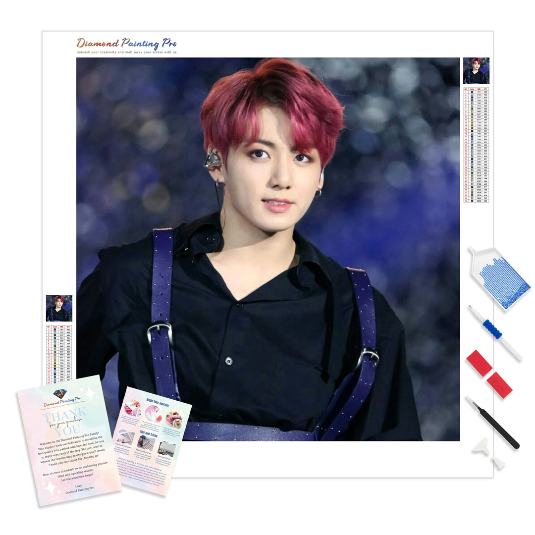 Jungkook Red Hair Diamond Painting