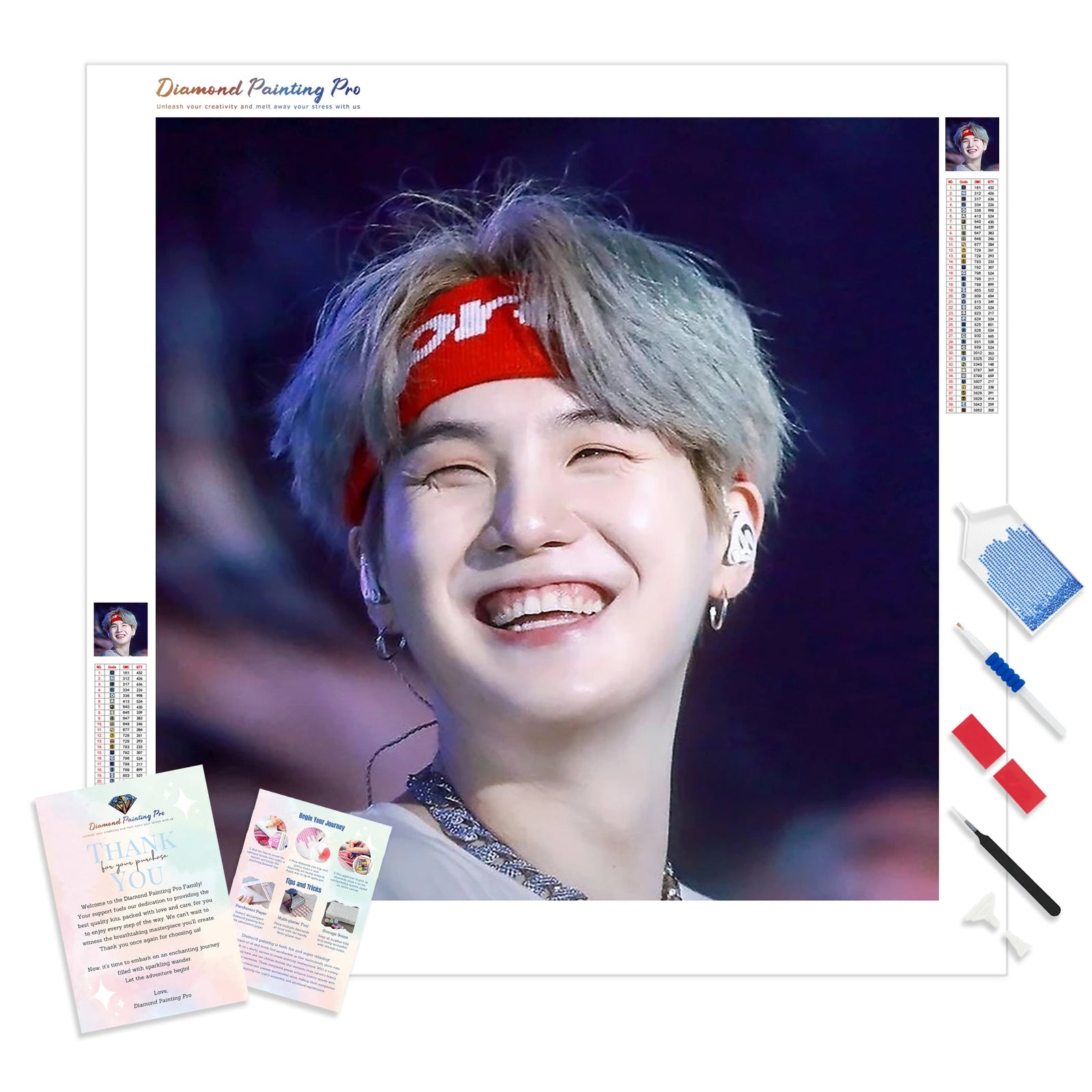 Yoongi | Diamond Painting Kit - Full Drill - Square or Round Diamonds with AB Drills Option