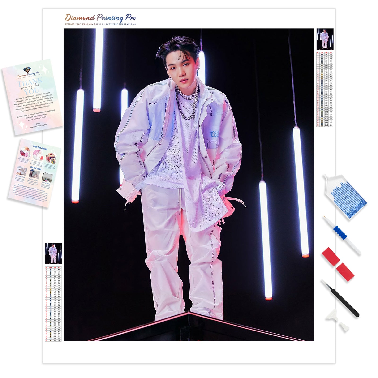 BTS Suga on Stage | Diamond Painting Kit - Full Drill - Square or Round Diamonds with AB Drills Option