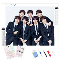BTS in Suits | Diamond Painting Kit - Full Drill - Square or Round Diamonds with AB Drills Option