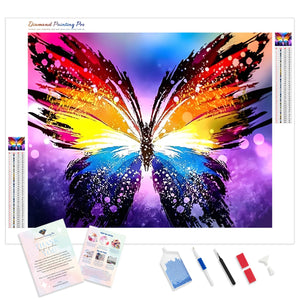 Vibrant Rainbow Butterfly | Diamond Painting