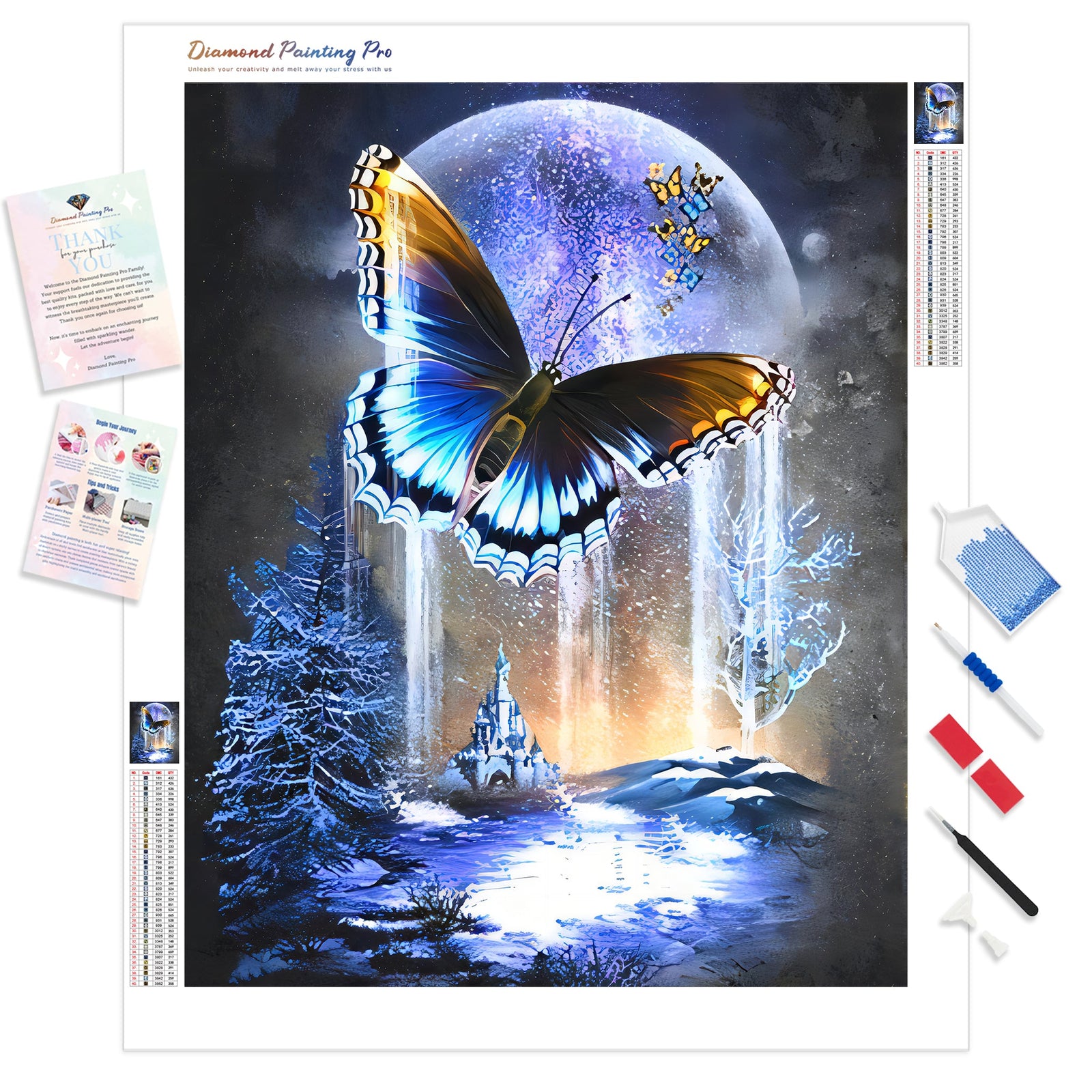 Butterfly | Diamond Painting Kit - Full Drill - Square or Round Diamonds with AB Drills Option