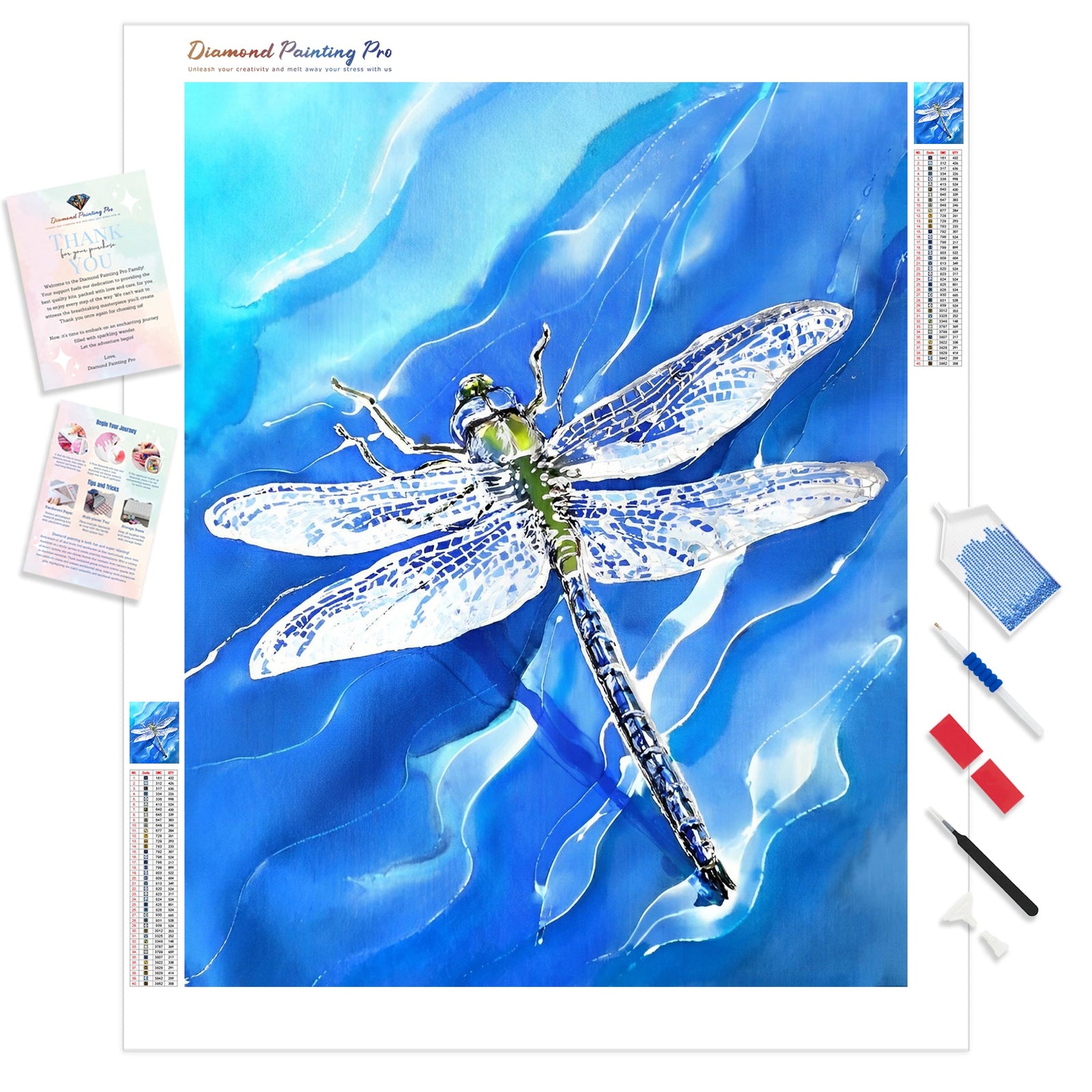 Dragonfly | Diamond Painting Kit - Full Drill - Square or Round Diamonds with AB Drills Option