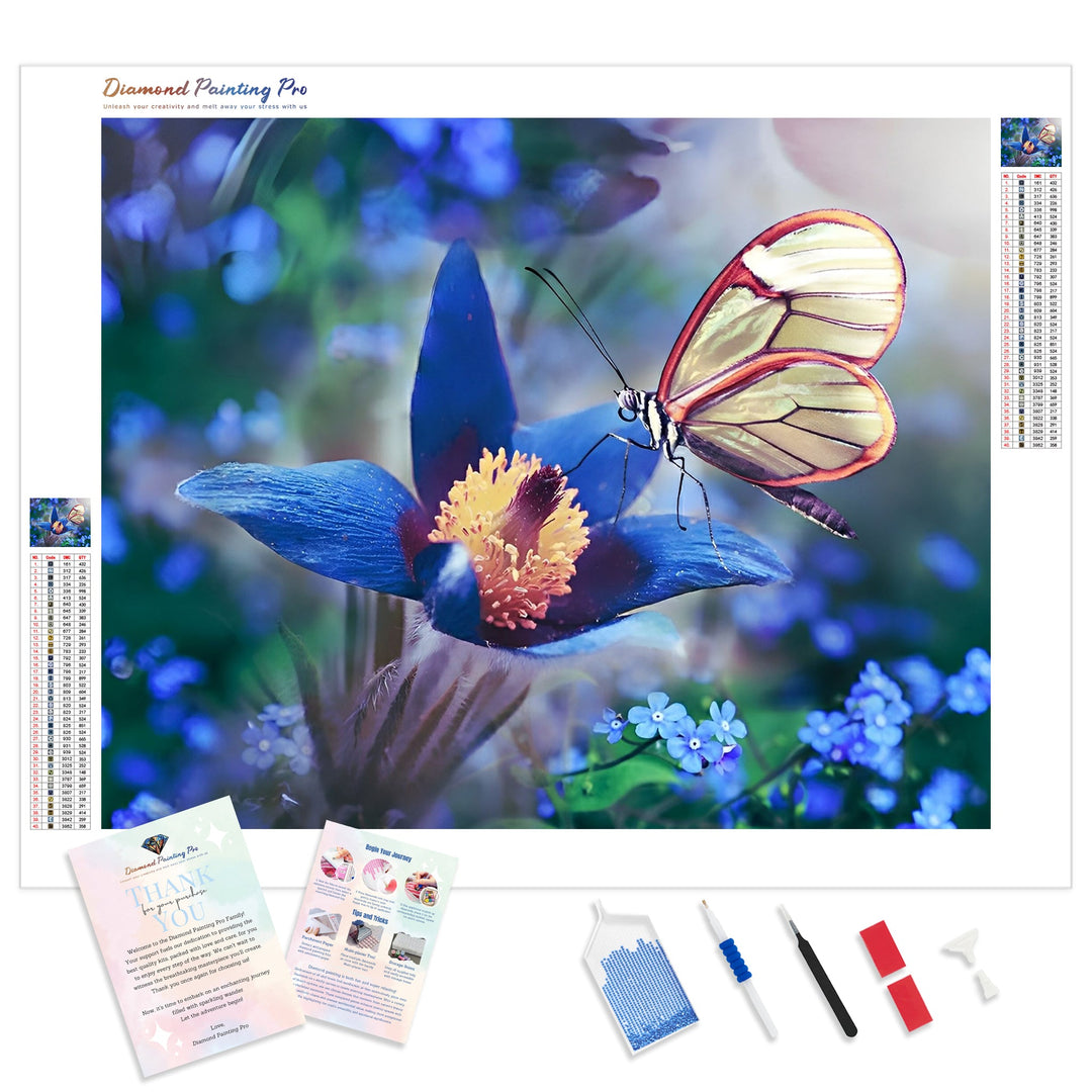 Sunlit Butterfly | Diamond Painting Kit - Full Drill - Square or Round Diamonds with AB Drills Option