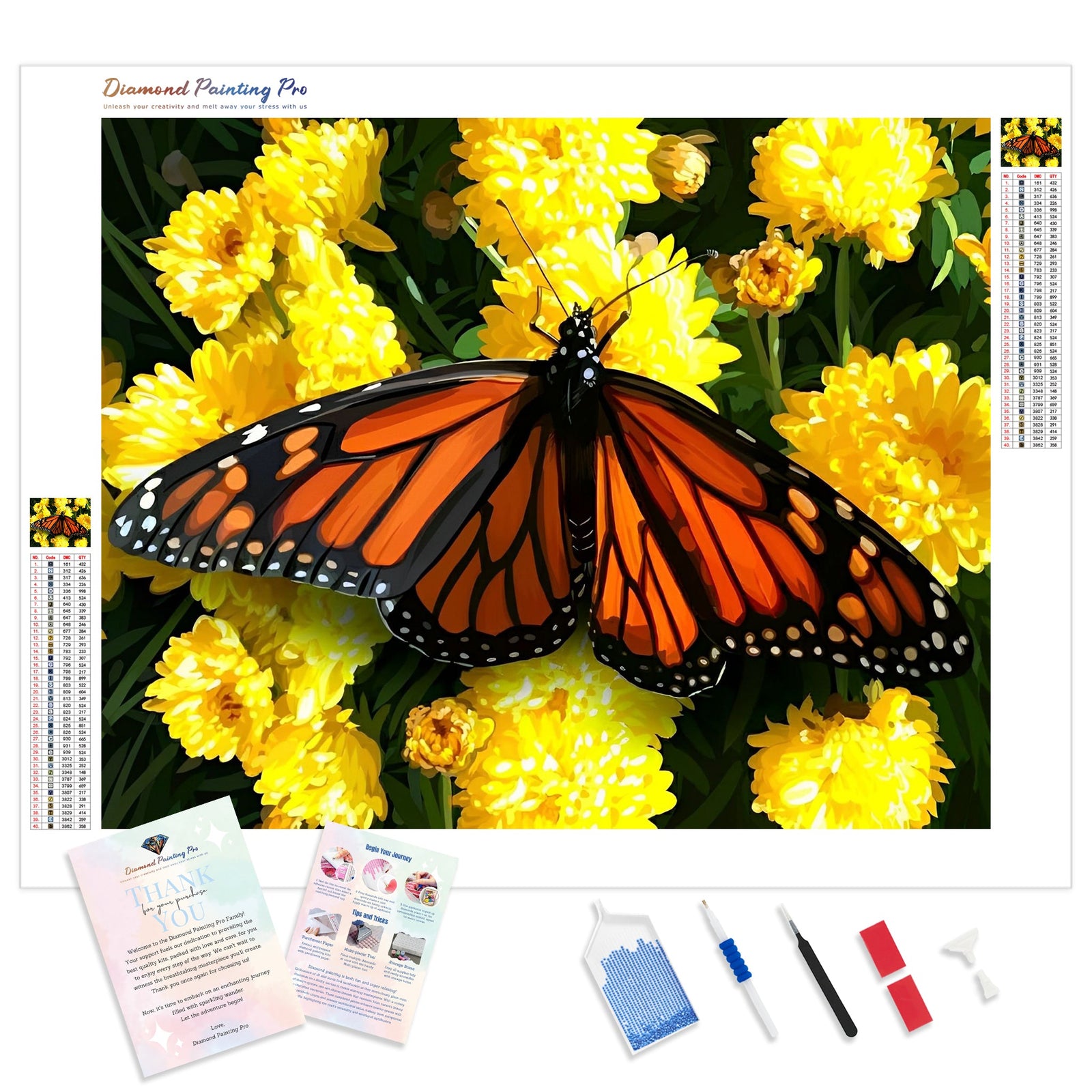 Monarch Dreams | Diamond Painting Kit - Full Drill - Square or Round Diamonds with AB Drills Option