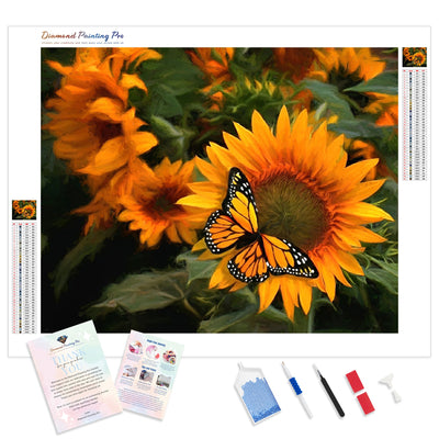 Monarch Butterfly | Diamond Painting Kit - Full Drill - Square or Round Diamonds with AB Drills Option